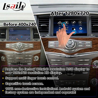 無線人間の特徴をもつ自動Carplayの日産・パトロールY62 2011-2017年のための車のマルチメディア スクリーン