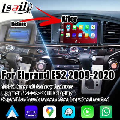 日産・エルグランドの探求E52 IT06の無線carplay人間の特徴をもつ自動容量性タッチ画面の改善