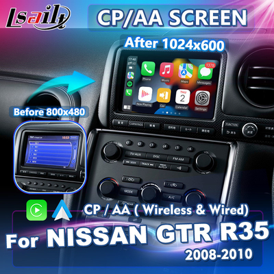 Lsailt日産GTR R35 GT-R JDM 2008-2010年のためのCarplay無線人間の特徴をもつ自動HDスクリーン7インチの