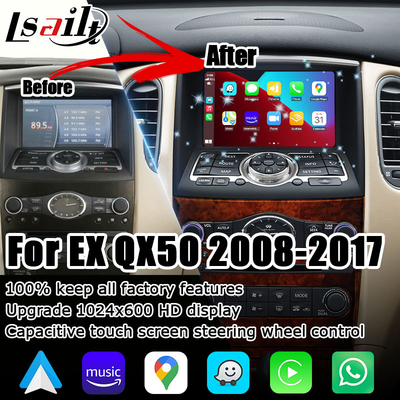 Infiniti QX50 EX35 EX25 EX30d EX37 HDスクリーンの無線Carplayの人間の特徴をもつ自動改善