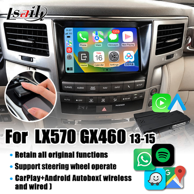 無線人間の特徴をもつ自動車、Googleの地図とのLX570 2013-2015 GX460のためのLexus CarPlayインターフェイス
