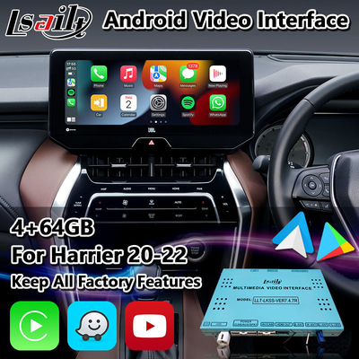 Lsailt 64GB Android ビデオインターフェイス トヨタ ハリアー ハイブリッド 2020-2023 ラジオモジュール付き