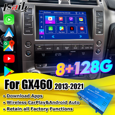 8+128GB Android 11 GX460 2014-2021用のレクサスビデオインターフェース ワイヤレスカープレイ,Android Autoが含まれています