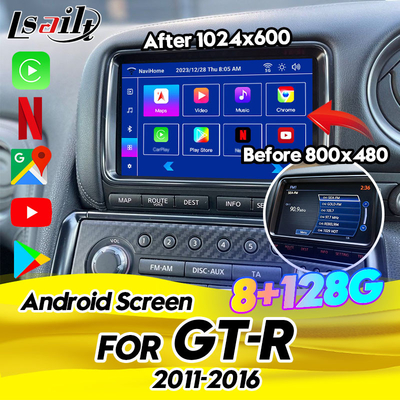 LSAILT 8GB Android マルチメディア画面 GT-R 2011-2016 無線カープレイ,Android Auto,Spotify,YouTubeが含まれています