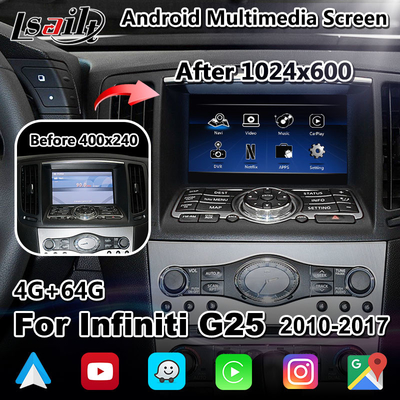 Infiniti G25 Q40 Q60のためのLsailt 7インチ車のマルチメディアの表示Carplayスクリーン
