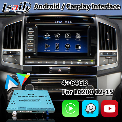 Lsailt 人間の特徴をもつマルチメディア ビデオ インターフェイス トヨタ ランド クルーザー LC200 2013-2015 用 Android の自動車 Carplay