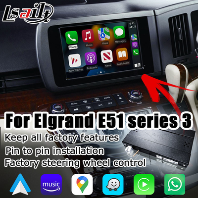 日産エルグランド E51 Series3 日本仕様の Lsailt ワイヤレス Carplay Android の自動インターフェース
