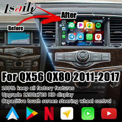 インフィニティ QX80 QX56 Z62 カープレイ アンドロイド オート マルチフィンガー HD タッチ スクリーン アップガード IT08