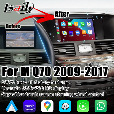 Infiniti M35 M25 Q70 Q70L無線Carplayのアンドロイド自動HDのタッチ画面の改善