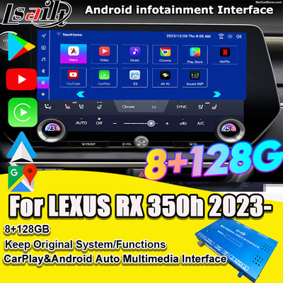 Android マルチメディアビデオインターフェース RX350h RX500H 2023-2024 NX LX GX ES NetFlix,YouTube,SIMカードスロットを含む