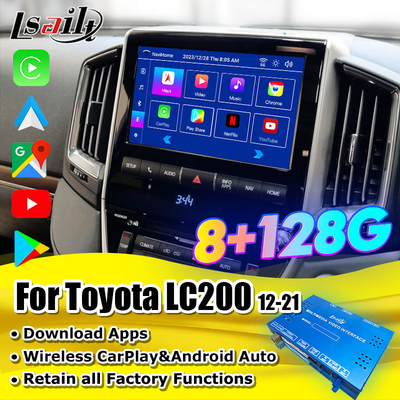 LSAILT 8+128GB Android インフォテインメントインターフェース ランドクルーザー 2013-2021 LC200 ワイヤレスカープレイ,ネットフリックス,YouTube