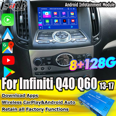 Lsailt 8G アンドロイド マルチメディアインターフェース インフィニティ Q40 Q60 G37 G35 インフォテインメント モジュール 統合ワイヤレスカープレイ