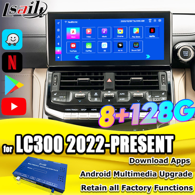 Lsailt OEM Android アップグレード モジュール ランドクルーザー300 2022年版 Android インターフェース統合 YouTube,Waze,Play Store