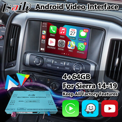 2014-2019 GMC Sierra 1500 2500 3500 Intellilinkシステム用Lsailt Androidマルチメディアビデオインターフェース (Carplay対応)