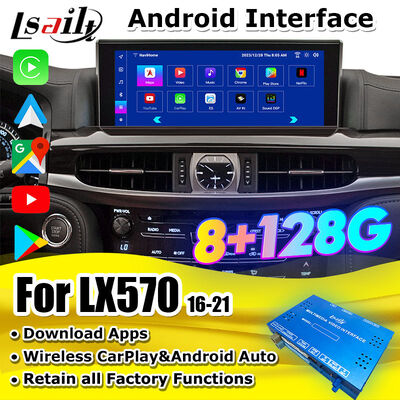 LX570 レクサス RX GX LS NX ES 統合 ワイヤレス CarPlay、Android Auto、YouTube、Netflix 用 OEM Android アップグレードモジュール