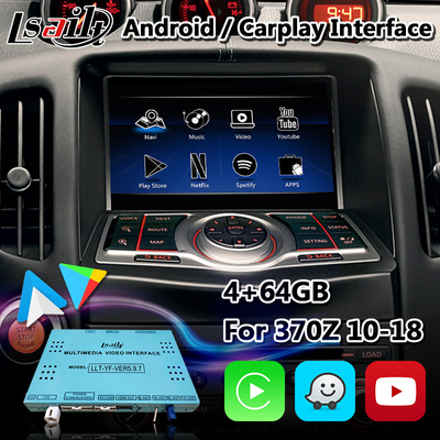 Youtube Waze NetFlix を搭載した Nissan 370Z 用の Lsailt Android Carplay インターフェイス