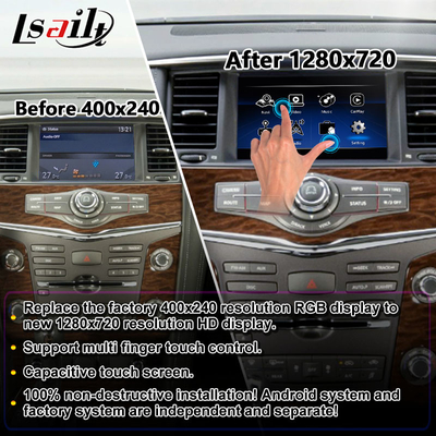 Lsailt 車のマルチメディア スクリーン日産パトロール Y62 2011-2017 ワイヤレス Android オート Carplay