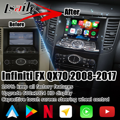 INFINITI QX70 FX35 FX37 HD スクリーン アップグレード ワイヤレス カープレイ アンドロイド オート IT06