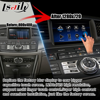 インフィニティ M35 M45 日産 フーガ HD マルチフィンガー タッチ スクリーン アップグレード カープレイ アンドロイド 自動ビデオ インターフェイス