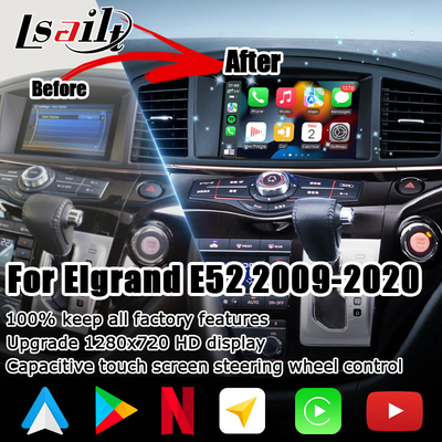 日産 エルグランド E52 HD ムーティ フィンガー タッチ HD スクリーン アップグレード ワイヤレス カープレイ アンドロイド オート