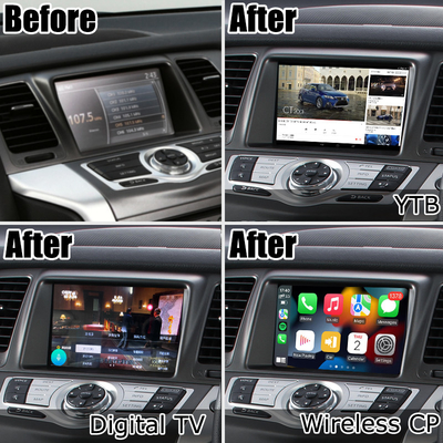 日産ムラーノ Z51 Android HD 画面のアップグレード Android 自動 carplay Youtube waze Netflix 再生