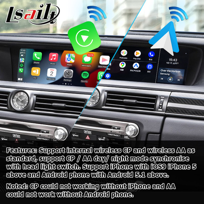 Lsailt によるレクサス GS450h GS350 GS200t 用ワイヤレス carplay アンドロイド自動インターフェース