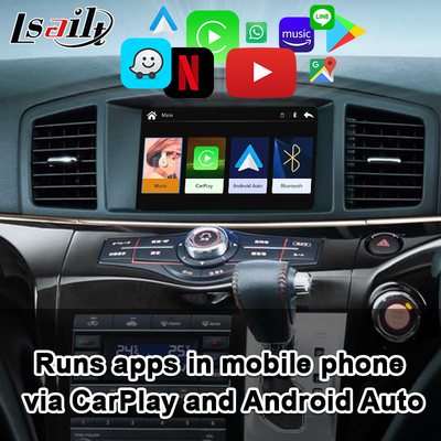 人間の特徴をもつ自動車、YouTube、Elgrandのパトロール、艦隊、パスファインダーのためのSpotifyが付いている日産CarPlayインターフェイス