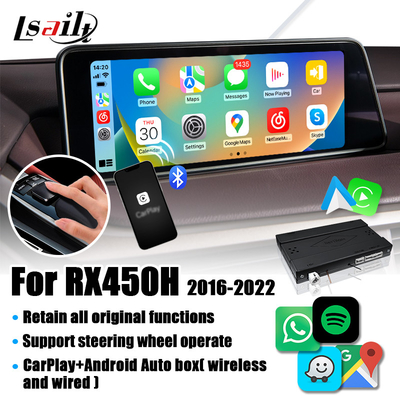 RX450H 2016-2022 RX350 用レクサス CarPlay インターフェイスワイヤレス Android Auto、カメラをサポート
