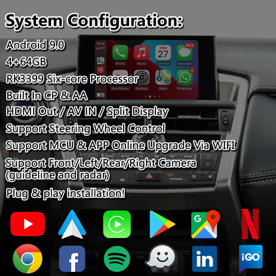 LSAILT Android マルチメディアビデオインターフェイス Lexus NX300h NX200t NX F-Sport タッチパッド制御 2014-2017