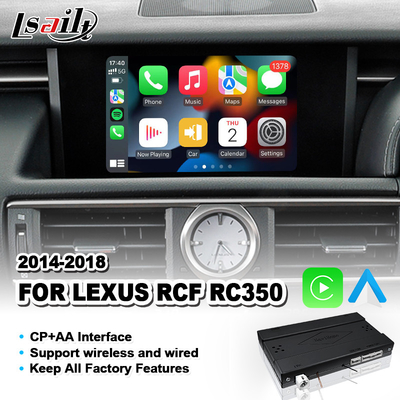 Lexus RC 350 300h 200t 300 AWD F Sport 2014-2018用の無線Androidオートカープレイインターフェイス