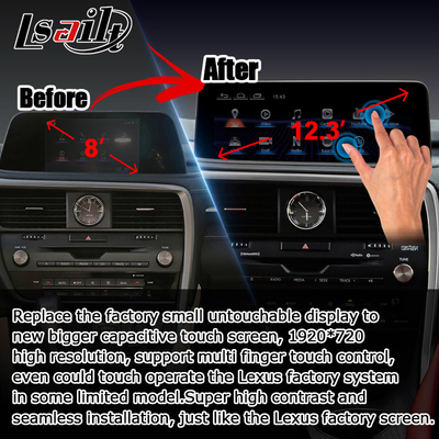 HD 12.3 インチ Android スクリーンアップグレード Lexus RX350 RX450h Lsailt Android Auto Carplay
