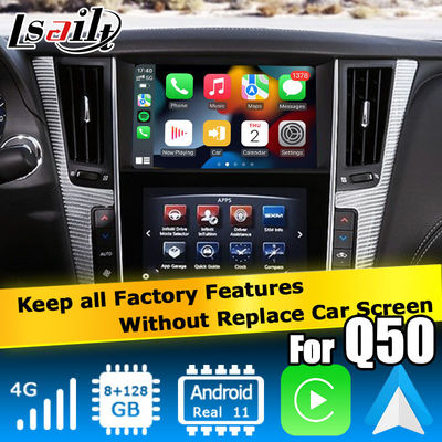 GPS CarPlayインターフェース、8+128GB Android 13ナビゲーションボックスインターフェース（Infiniti Q50 / Q60用）