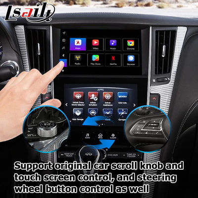 GPS CarPlayインターフェース、8+128GB Android 13ナビゲーションボックスインターフェース（Infiniti Q50 / Q60用）