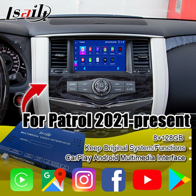 Lsailt 8G アンドロイド マルチメディアインターフェイス for Nissan Patrol 2020-2023 グーグルマップ,カープレイ,Androidナビゲーションボックス,YouTube