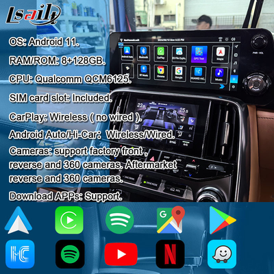 Lsailt Qualcomm アンドロイド ビデオ インターフェイス Lexus LX600 LX500d RX ES NX 2021- YouTube,NetFlix,ワイヤレスカープレイをサポートする