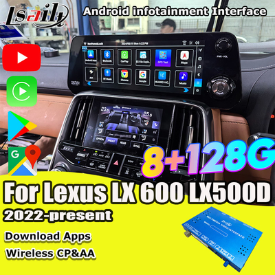 Lsailt Qualcomm アンドロイド ビデオ インターフェイス Lexus LX600 LX500d RX ES NX 2021- YouTube,NetFlix,ワイヤレスカープレイをサポートする
