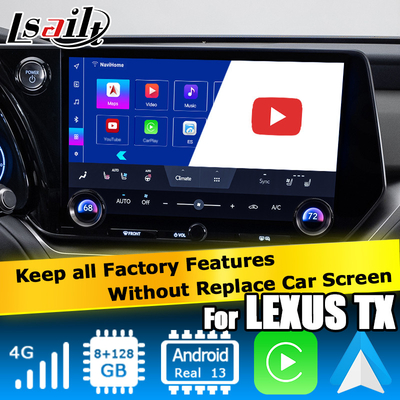 Lexus TX550h+ TX350 TX500h アンドロイド 13 ビデオ インターフェース オクタコア 2.0Ghz 8+128GB カープレイ