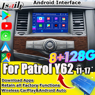 Lsailt 8+128G Android 13 スマートインフォテインメントモジュール ニッサンパトロール Y62 2010-2020 ワイヤレスカープレイ,ネットフリックス
