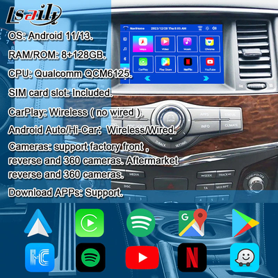 Lsailt 8+128G Android 13 スマートインフォテインメントモジュール ニッサンパトロール Y62 2010-2020 ワイヤレスカープレイ,ネットフリックス