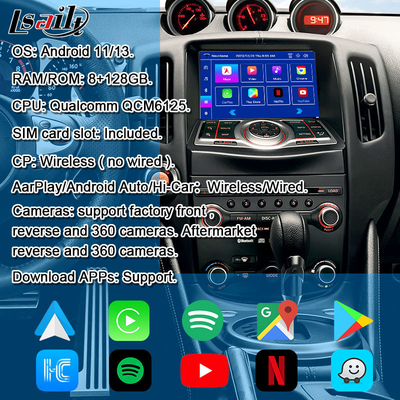 HDMI 8G アンドロイド マルチメディア インターフェース カープレイ, YouTube, Google Play, NetFlix For Nissan Patrol 370Z Quest, Android 13