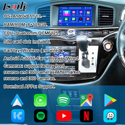 Android 13 8G Android スマートインフォテインメント モジュール Nissan Elgrand E52 2010-CarPlay,YouTube,ヘッドレストスクリーンを含む