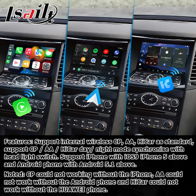 Android 13 ナビゲーション カー ビデオ インターフェース サポート Waze / Youtube Infiniti QX70 / FX50 FX35 FX37