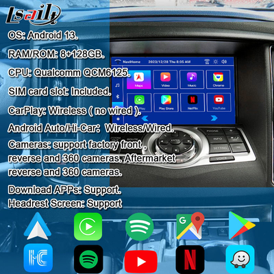 Google,YouTube,NetFlixとNissan Maxima 09-15 インフィニティ G37用のLsailt 8Gカープレイ&アンドロイドビデオインターフェース