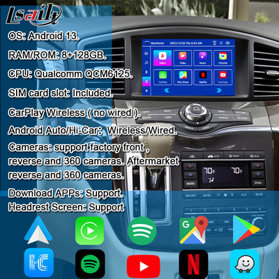 Lsailt Android 13 スマートアンドロイド インフォテインメント モジュール Nissan Quest 2011-2022 サポート 無線カープレイ,NetFlix