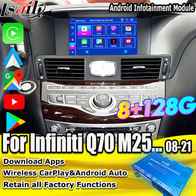 インフィニティQ70 M45 M25 2010-ワイヤレスカープレイボックス,Android Auto,NetFlix用の8GクアルコムAndroidマルチメディアインターフェース