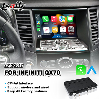 Lsailt ワイヤレス Android オートミラーリンク カープレイインターフェース 2013-2017 インフィニティ QX70