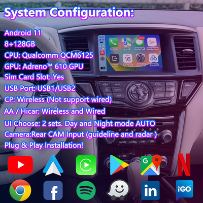 日産パスファインダー R52 用 Lsailt Android ビデオ インターフェイス ワイヤレス Carplay Android Auto