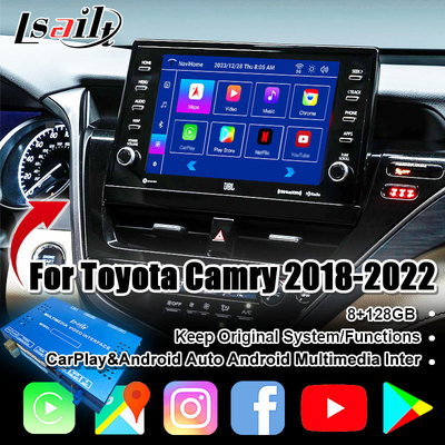 Lsailt 8G ワイヤレスカープレイ Android インフォテインメント モジュール トヨタ・キャミー TOUCH3 2018-2021 シエナ サポート YouTube,NetFlix,360カメラ