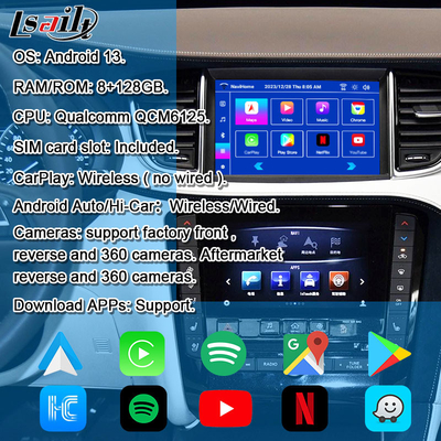 8+128G アンドロイドナビゲーションボックス インフォテインメントモジュール インフィニティ QX50 2018-2020 EX QX80 ワイヤレスカープレイ, Android インターフェース