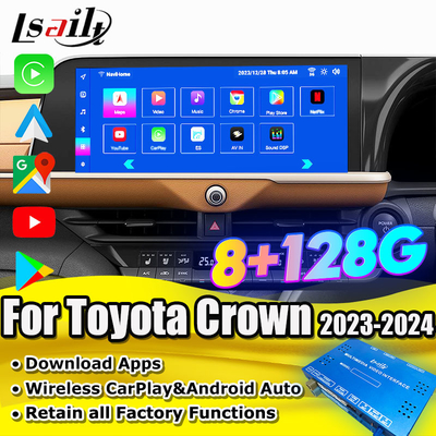 Android 13 マルチメディアインターフェース トヨタクラウン 2023-2024 ロイヤルマジェスタ アスリート インフォテインメント モジュール OEM リトロフィット